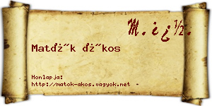 Matók Ákos névjegykártya